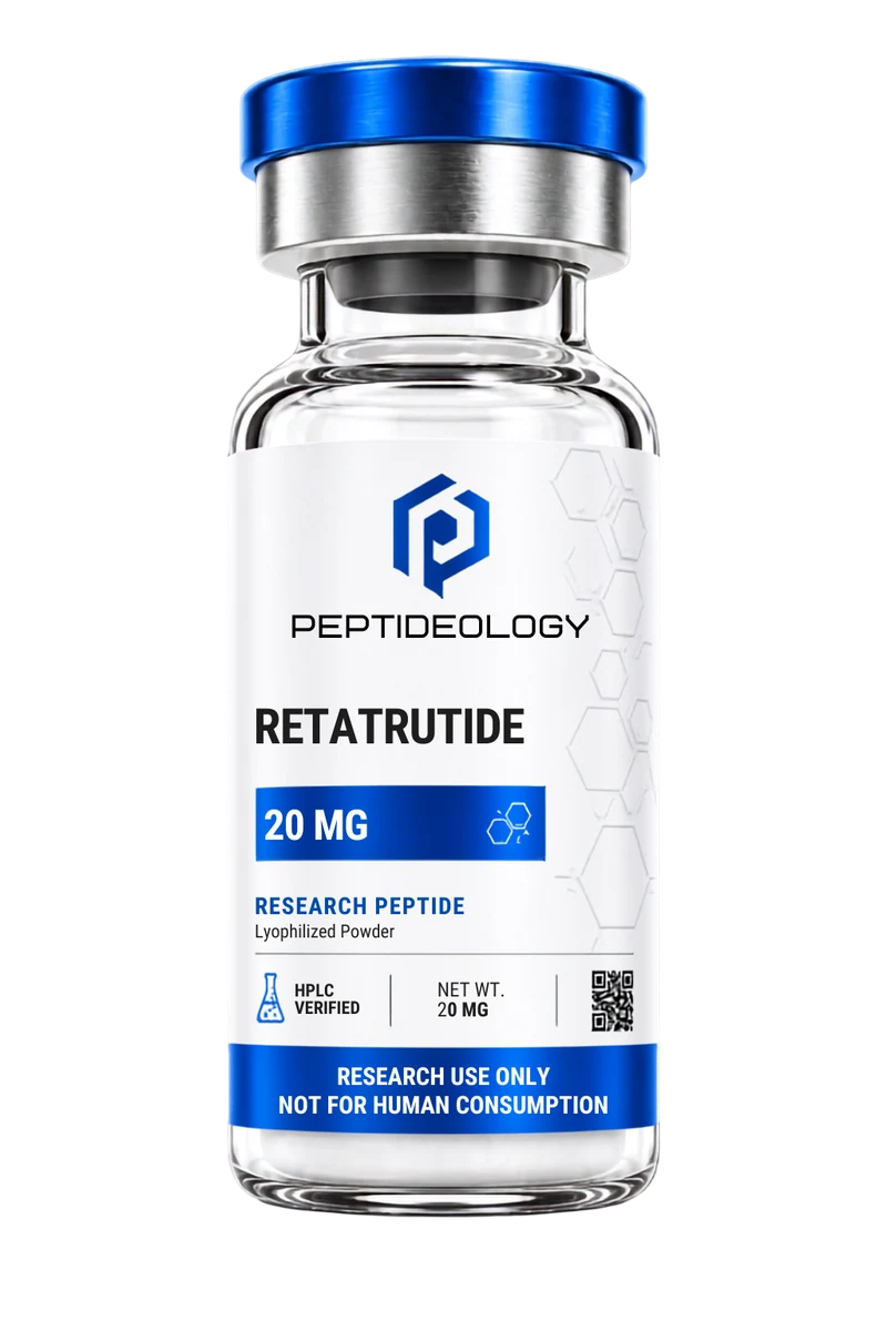 Retatrutide 20mg research vial by Peptideology